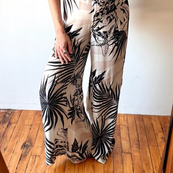 STELLA McCARTNEY Tropical Silk Halter Jumpsuit – Black/White/Pink - Picture 5 of 15